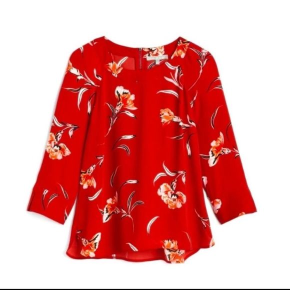 Daniel Rainn Tops - Daniel RAINN JIMMIE ZIPPER DETAIL FLORAL BLOUSE SIZE MEDIUM